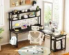 L Shaped Gaming Desk with Hutch, Computer Desk with Storage Shelves, 66" L Shaped Desk for Home Office 4