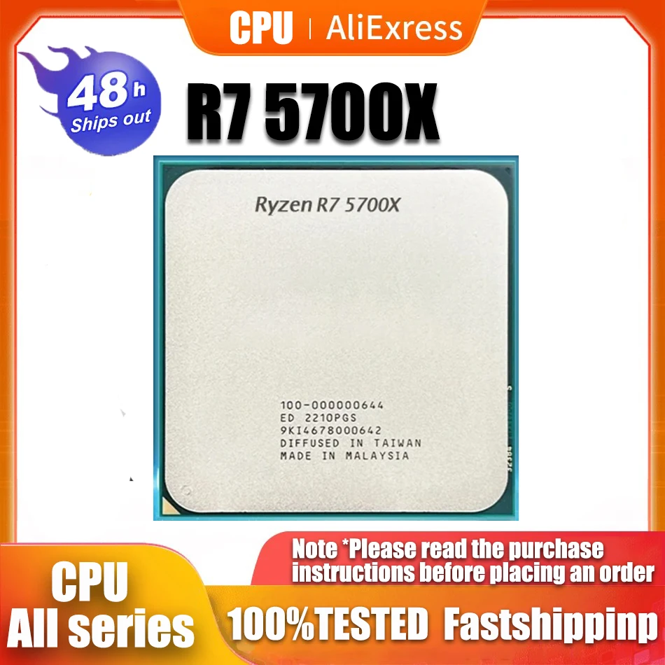 Amd Ryzen 7 5700X R7 5700X 3.4 Ghz Processore Cpu A Otto Core A Sedici Thread 65W L3 = 32M 100-000000926 Socket Am4 No Fan