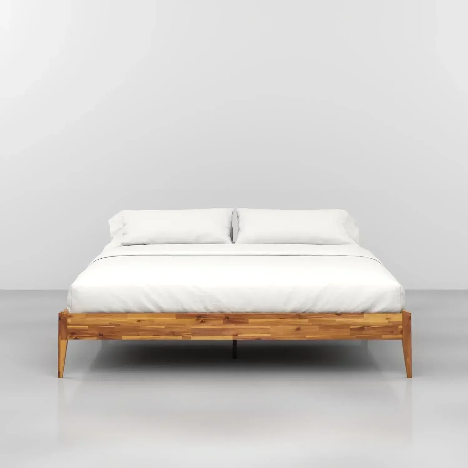 Dinkee King Bed Frame Wood 15 Inch - Solid Wood Platform Bed Frame - Japanese Joinery Bed - Modern & Minimalist Style
