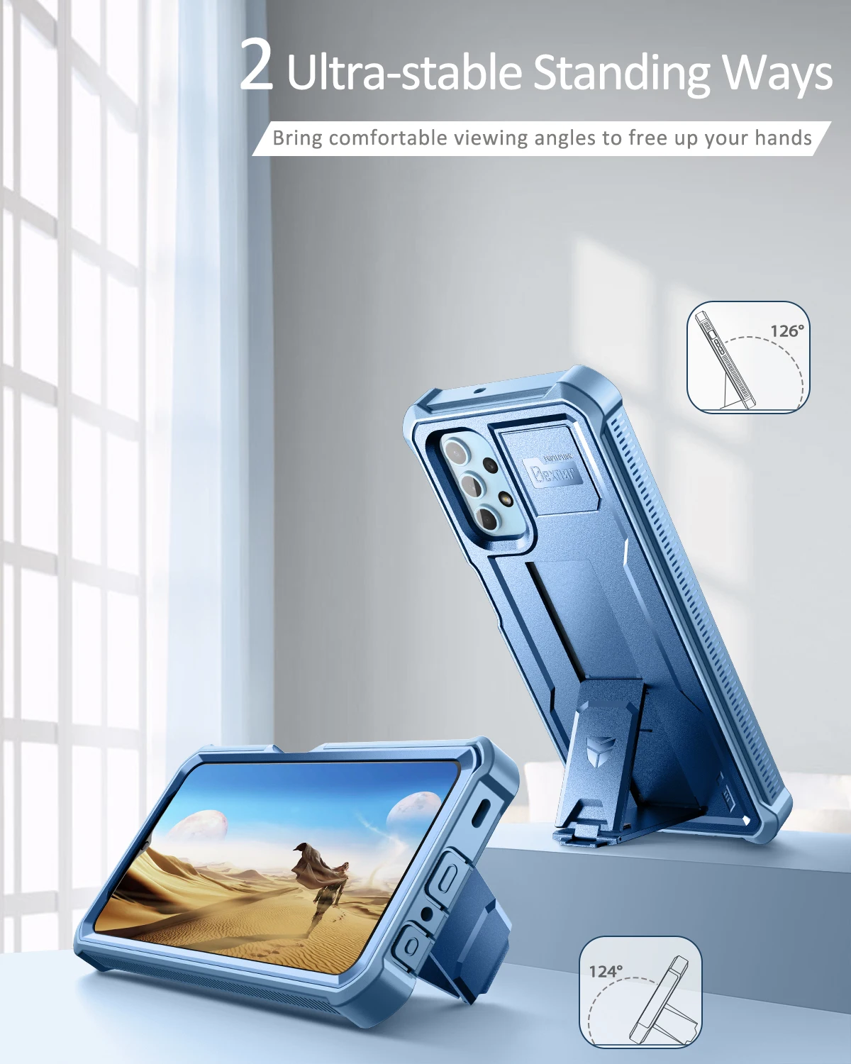 Dexnor para Samsung Galaxy A32 5g Case de Corpo Inteiro Pára-choques Militar Classe Armadura à Prova de Choque Case Duro com Built-in Protetor de Tela - Image 4