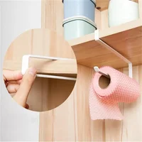 Hanging Paper Towel Holder Cabinet Under Storage Paper Towel Roll Holder No Punching Cling Film Storage Rack Kitchen Supplies 2