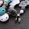 Baby Teether Pacifier Chain Silicone Wood Beads Pacifier Clips Infant Nipple Appease Soother Chain Clip Dummy Holder Nipple Clip 6