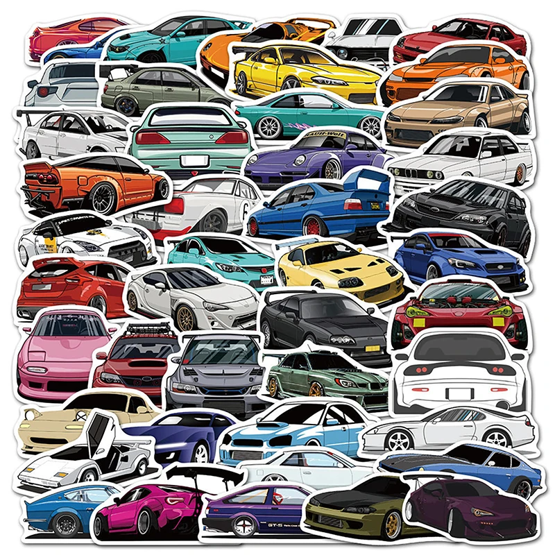 

50 Pcs Car Pattern Graffiti Graffiti Stickers Cartoon Laptop Guitar Luggage Bike Skateboard Waterproof Stickers