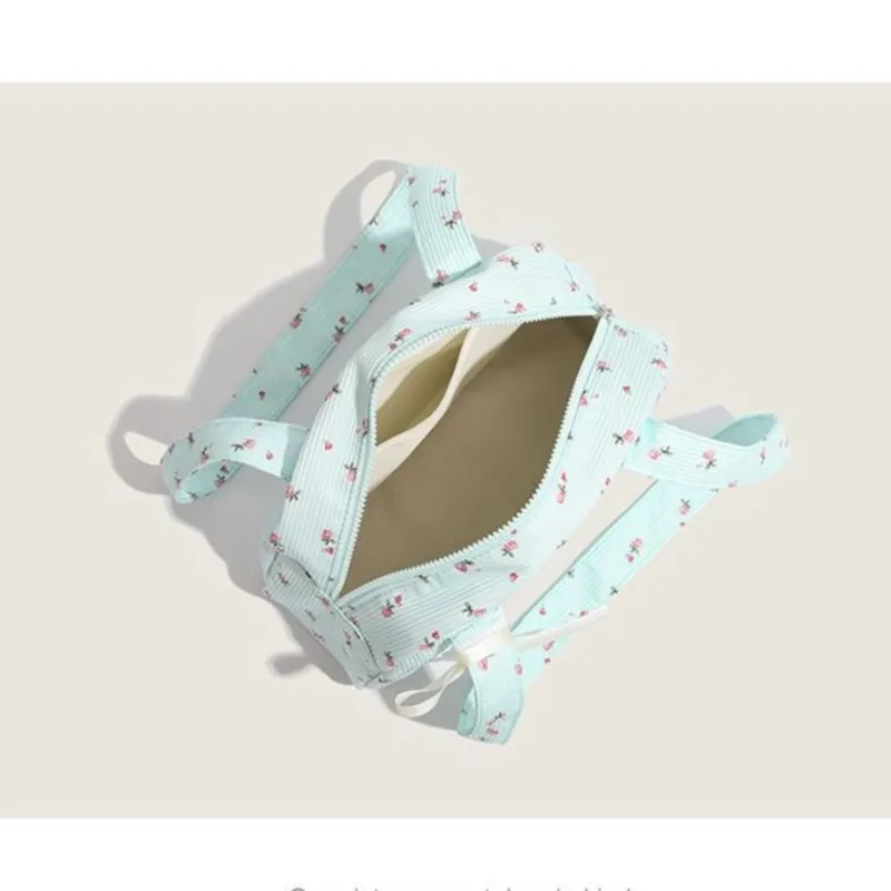 JIAERDI Fairy Core Floral Canvas Handbag Tote Bag Wallet Women New Large Capacity Shoulder Bags Ladies Vintage Y2k Bag Aesthetic