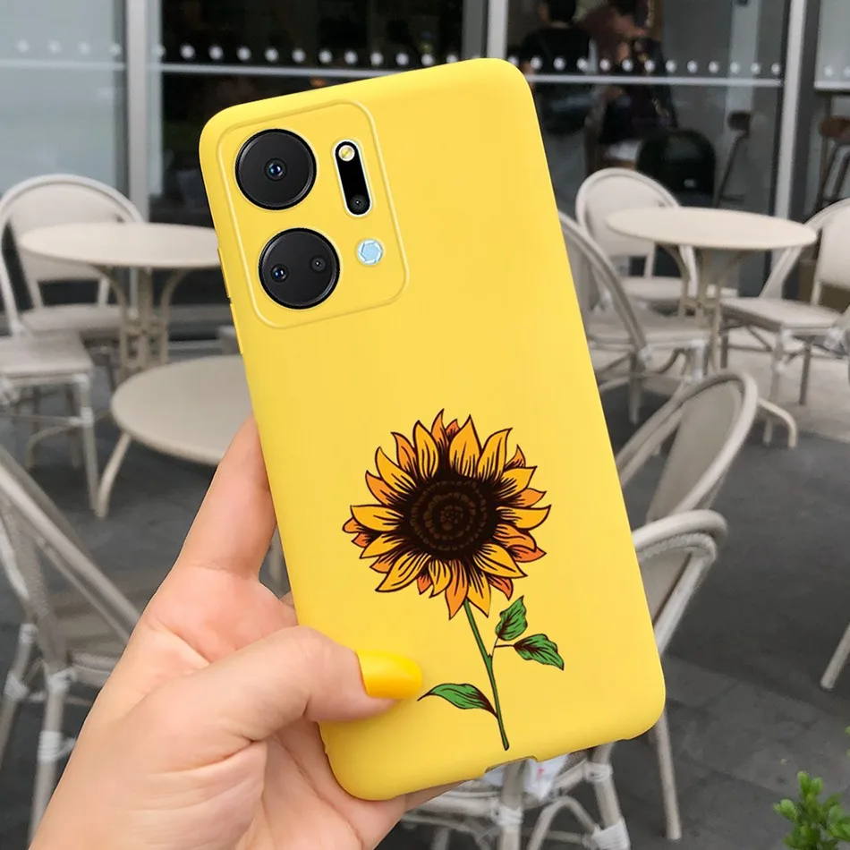Beautiful Girl Sunflower Soft Silicone Bumper Phone Case