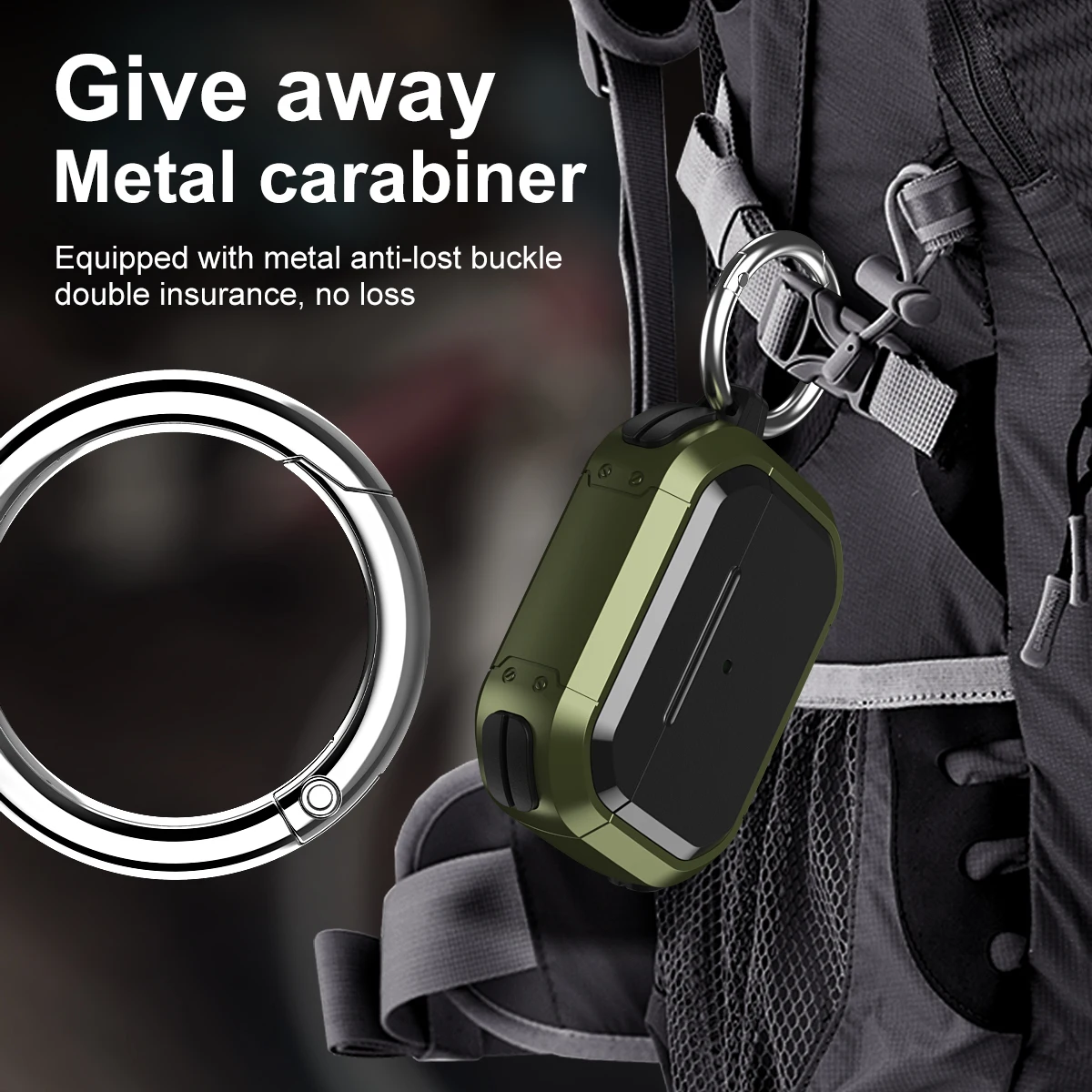 Case for Air pods Pro 2023 New with Keychain Carabiner Armor