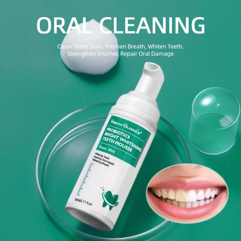 

60ml Teeth Whitening Mousse Toothpaste Deep Cleaning Remove Stains Teeth Mild White Teeth Oral Hygiene care TSLM1
