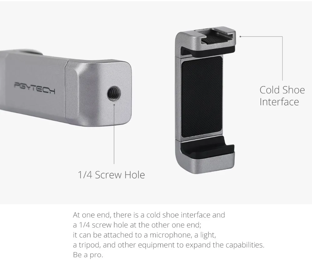 PGYTECH Universal Phone Holder Stabilizer Support Bracket For DJI OSMO Pocket Handheld Gimbal Camera, Smartphone Mount