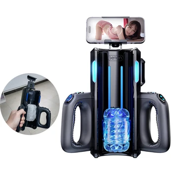 Powerful Thrusting High Speed Male Masturbator Automatic Telescopic Vagina Masturbation Machine Sex Toy for Men Airplane Cup