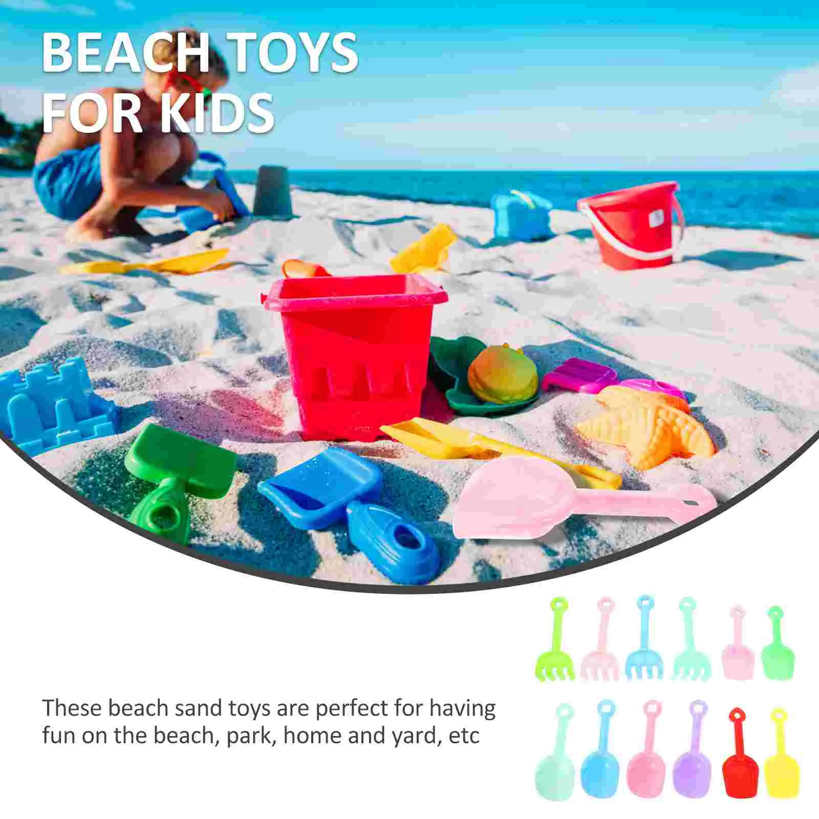 12 Pcs Children's Beach Toys Kids Sand Shovels Gardening Childrens Plastic Children’s 6