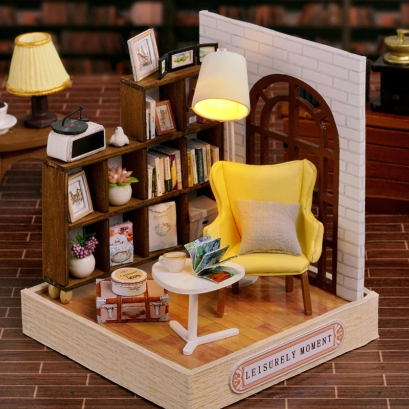 DIY Dollhouse Miniature with Furniture Wood Mini House Kits Room Decorations Craft Gift for Teens Adults Women Men 5