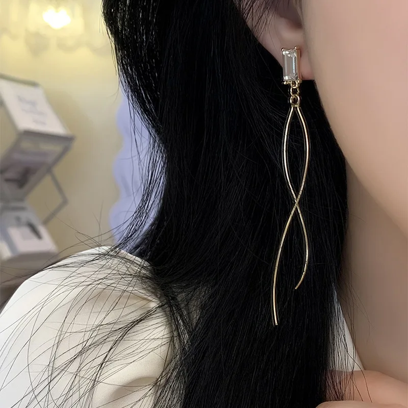 Minimalist Lines Earrings No Hole Ear Clips Metal Tassels Clip Earring Without Piercing Minimalist Earrings Jewelry CEk529 ear clip earrings clip earrings ear clip