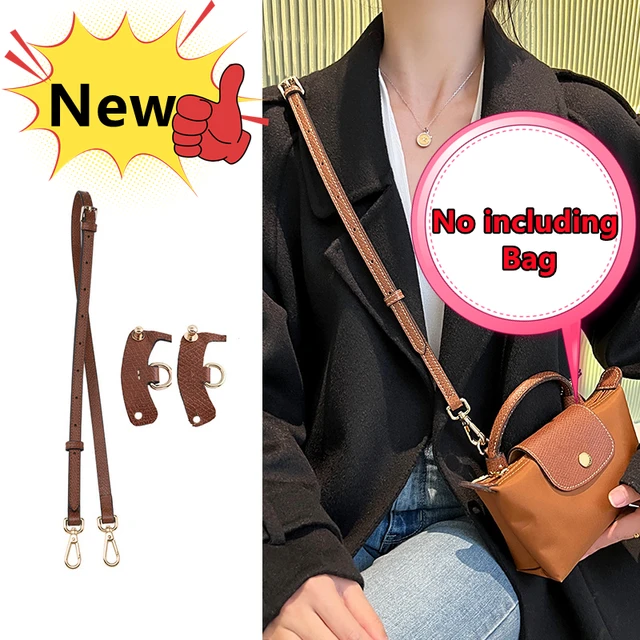 Purse Straps Replacement, KOMHPS Leather Handbag Crossbody Shoulder Strap Adjustable for Longchamp Bag Women (Upgraded)