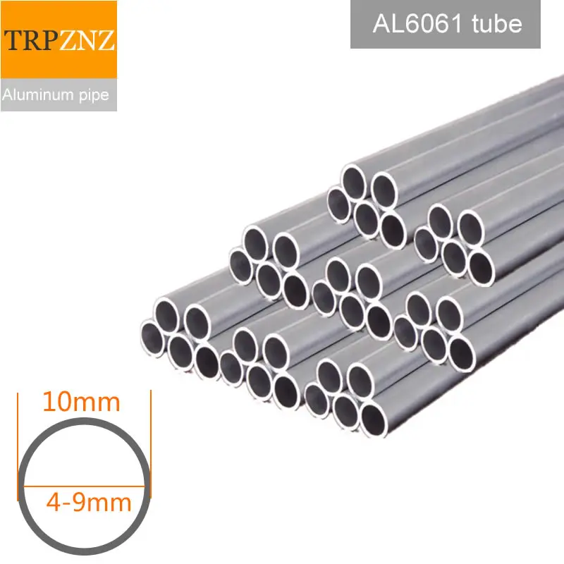 6061 Aluminum Tube OD10mm Outer Diameter 10mm Inner Diameter 9mm 8mm 7mm 4mm 4.5mm Hollow Alloy Tube aluminium tube