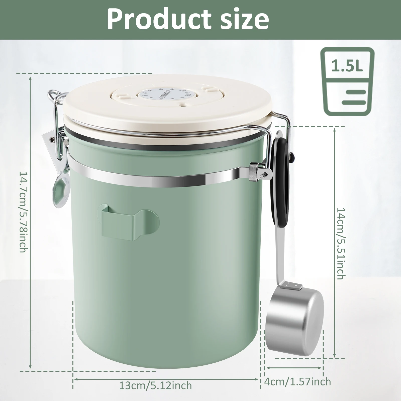 Large Capacity Coffee Storage Container Double Airtight Stainless Steel Coffee Storage Can with Lids for Coffee Beans Tea Sugar