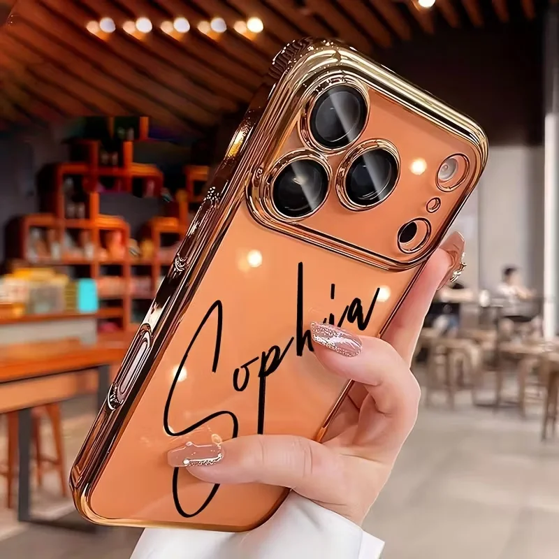 Personalized Customized Name Personalized Plating Transparent TPU Phone Case for thumbnail 7
