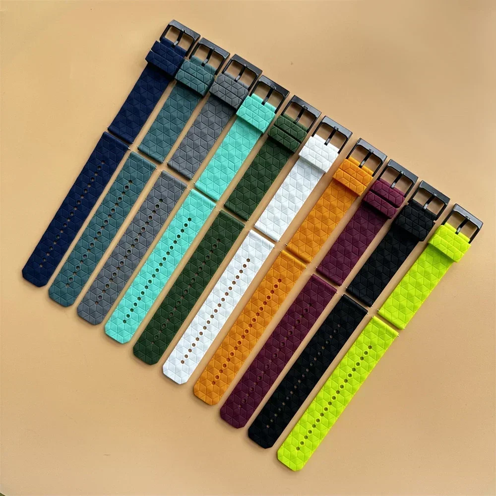 Vibrant Silicone Sport Wrist Band - 22mm Watchband Bracelet Strap