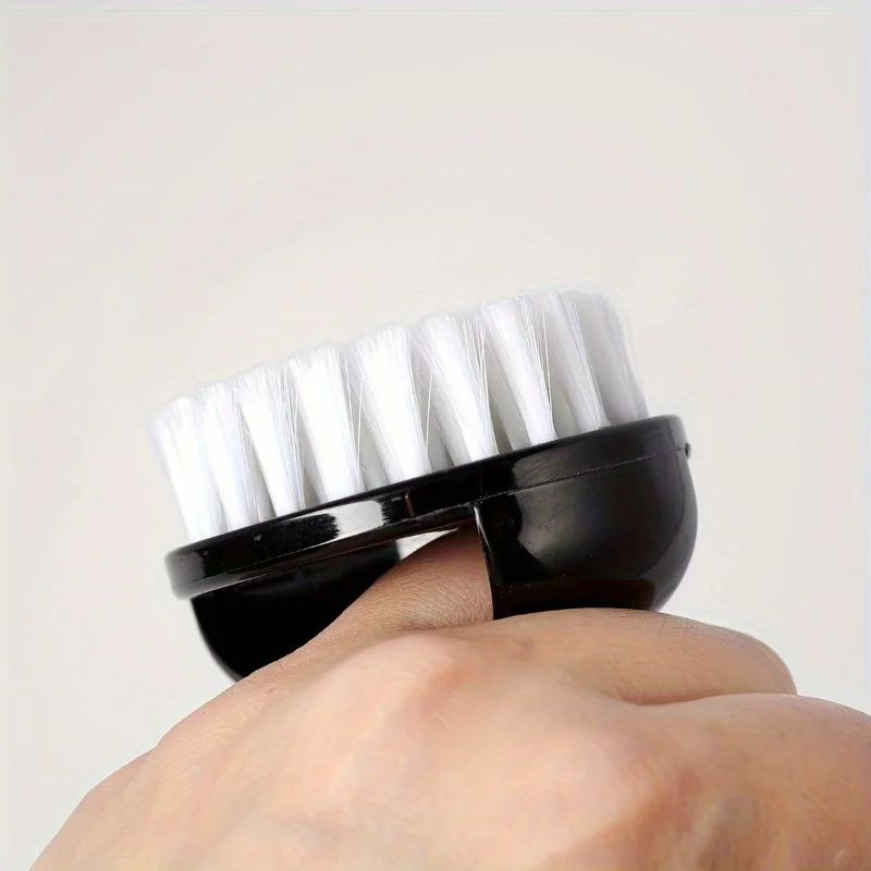 2pcs Ergonomic Nail Art Dust Brush with Finger Buckle - Odorless, Round Head for Efficient Cleaning, Ideal for Manicure