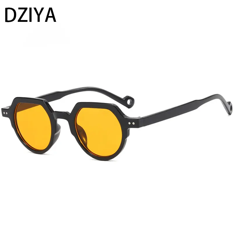 

Men Fashion Rivet Sunglasses Women New Retro Irregularity Round Shades Gradient Color Sunshade Mirror Uv400 61017
