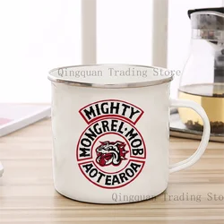 Mongrel Mob Enamelled Ceramic Coffee Mug - 11oz - Cup (Enamel Cup)