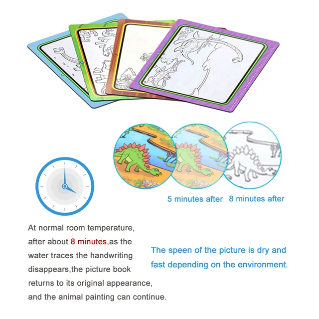 Children Early Education Toys Magical Book Water Drawing Montessori Toys Gift Reusable Coloring Book Magic Water Drawing Book 6