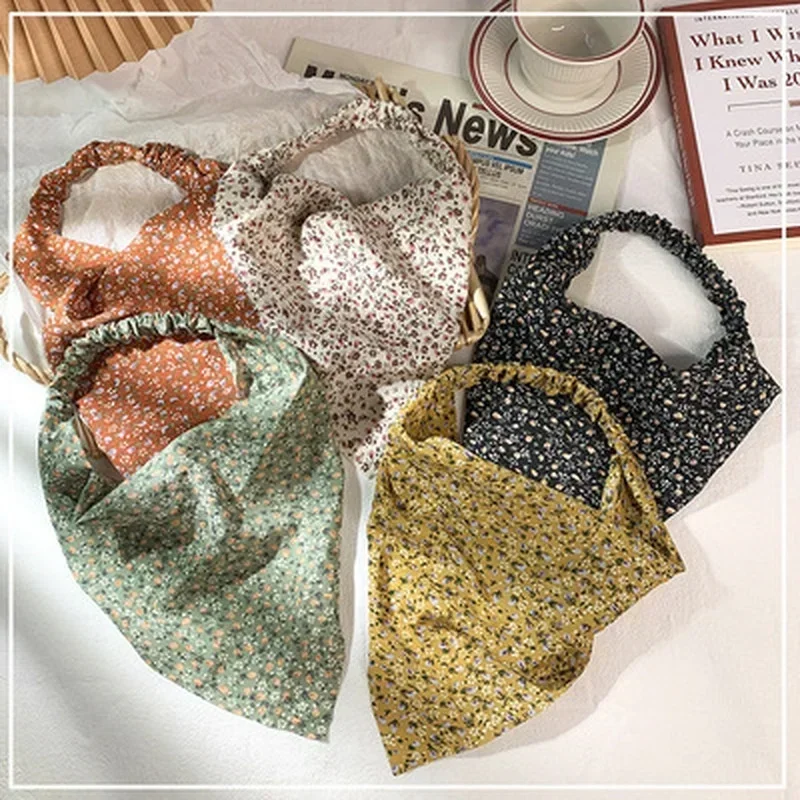 Floral Kerchief Headwear Wrist Head Wrap Scarf Triangular Headscarf Accessories Hair Band Fashion Women Hats Creative Gifts