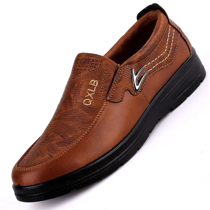 New Men Casual Shoes Fashion Slip on Leather Loafers Male Comfortable Anti-slip Flat Shoes Zapatos Casuales Hombres Men Sneakers