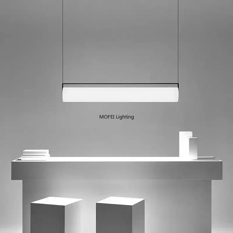 북유럽 미니멀리스트 LED 펜던트 조명 아트 거실 현대 천장 샹들리에 홈 데코레이션 롱 오피스 바 다이닝룸 램프