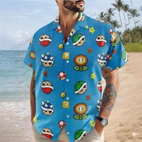 Super Mario Camicia Hawaiana con Stampa Integrale di Toad, Bowser, Luigi, Yoshi 4