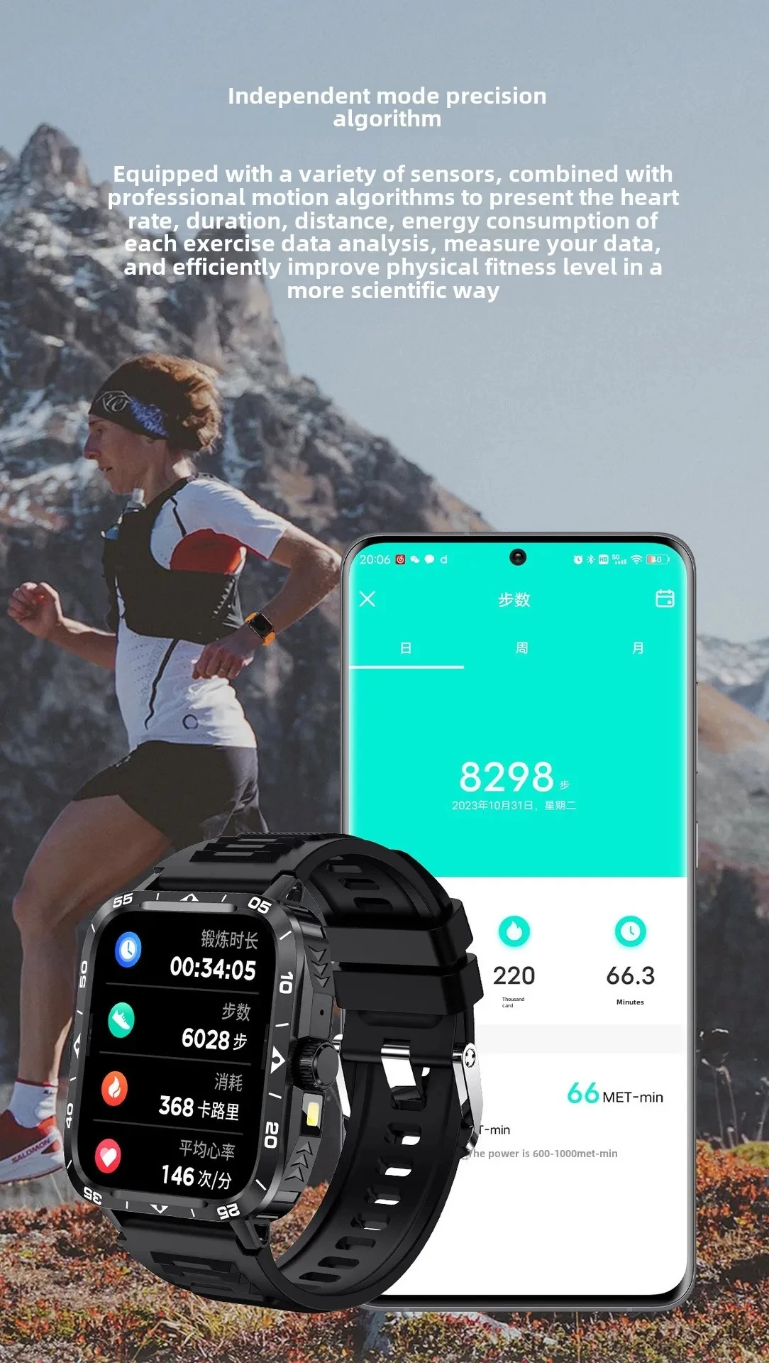 for Doogee S200 X DK10 S118 V40 Pro Blade 10 Smart Watch Bluetooth Call Heart Rate Blood Oxygen Health  Outdoor Sport Smartwatch 3