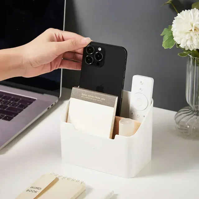 Organisateur de télécommande TV, support pour Table, boîte de rangement de bureau polyvalente, organisateur de chambre à coucher et de salon 2