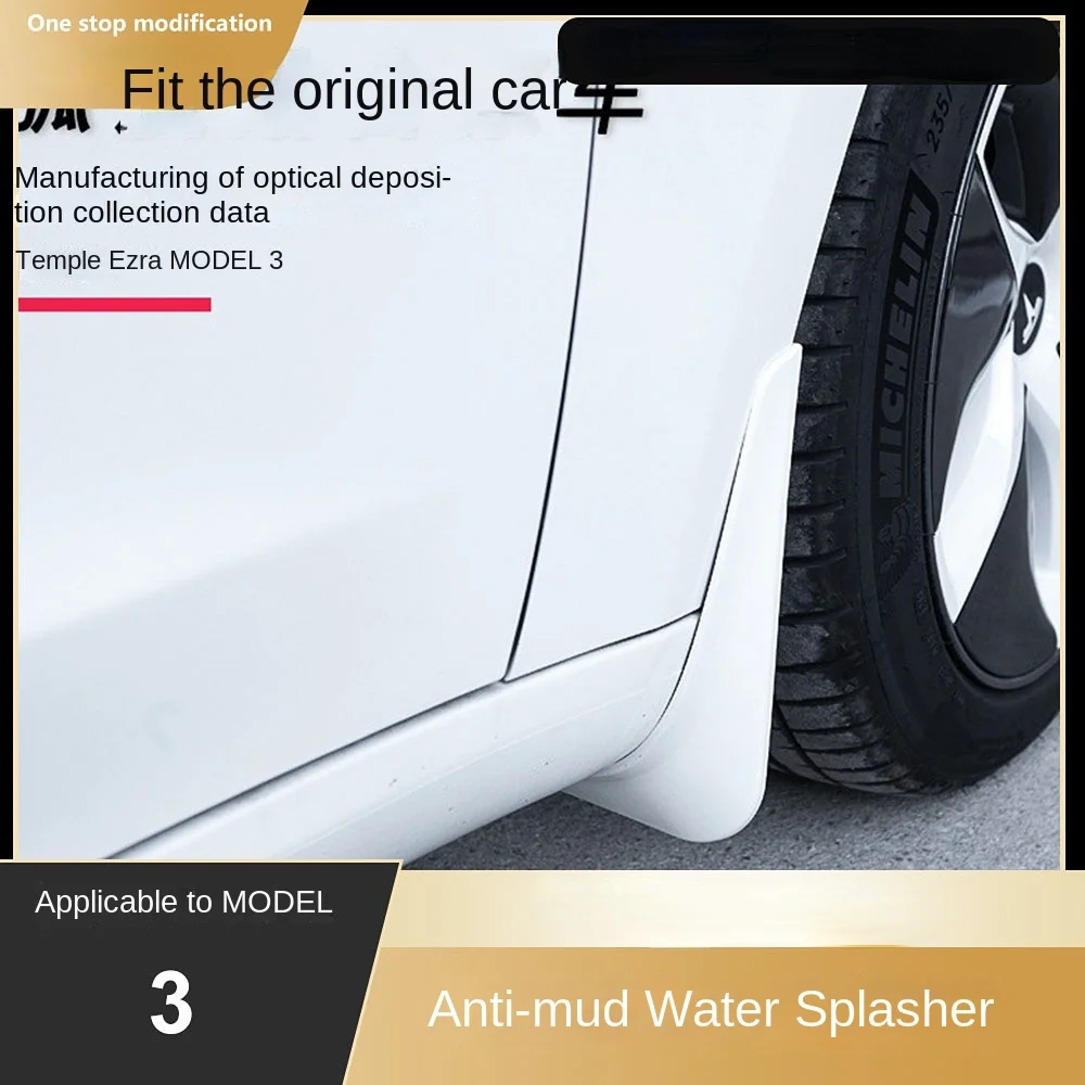 

4PCS Upgraded Mudguard For Tesla Model 3 Mud Flaps Front Rear Splash Guards Fender Kit