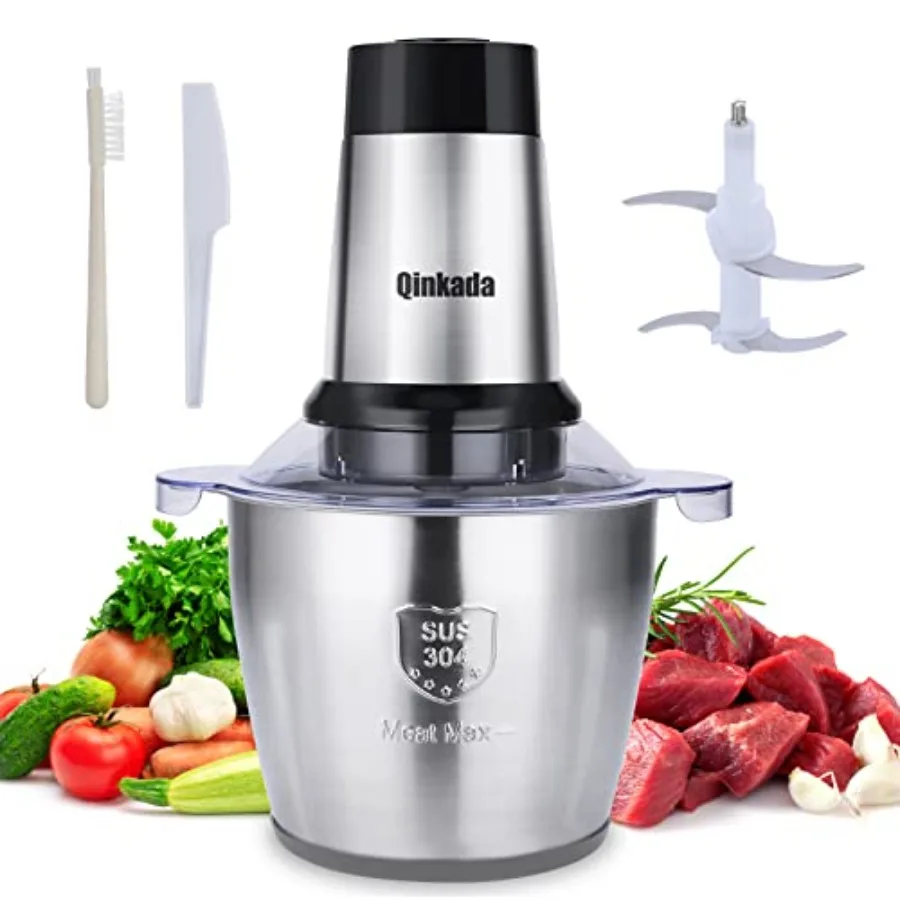 Food Processor 500W Powerful Meat Grinder 14Cup Stainless Steel Bowl 3 Speed Modes 4 Bi-Level Blades for Onion Meat Nuts Fruit 1