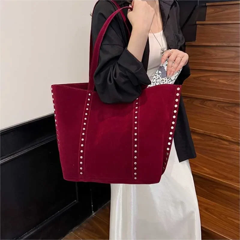 Fashion Microfiber Solid Sewing Shoulder Bags 2026 High Quality Retro Sweet Handbags Brand Sequined Large Capacity Bag for Women