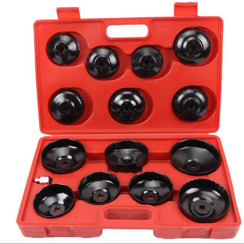 15pcs Car Oil Filter Cap Type Wrench Adjustable Oil Filter Removal Tool