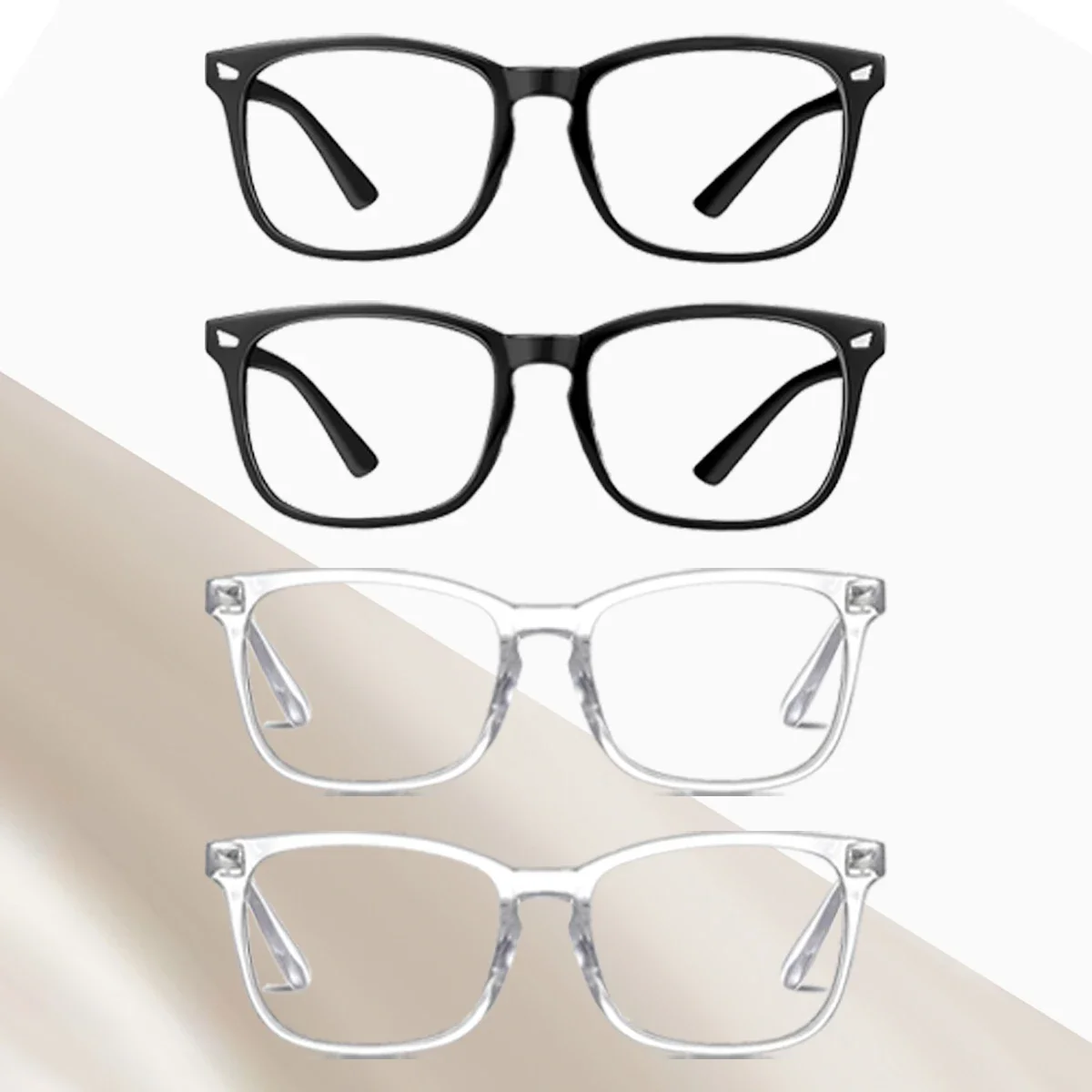 Elegant Simple and Stylish Geometric Glasses with Transparent Lenses