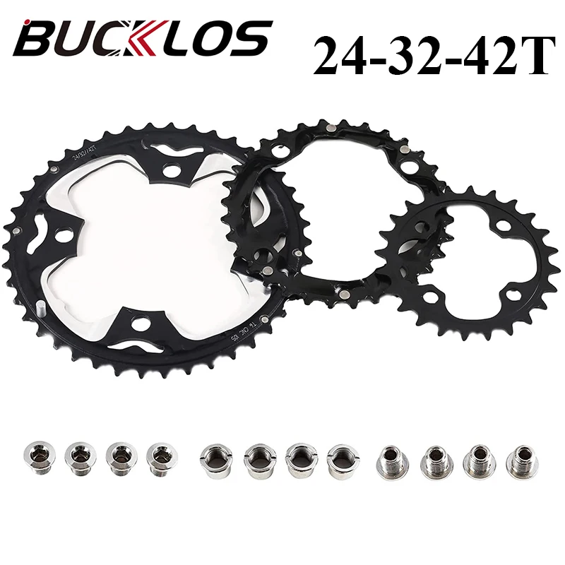 BUCKLOS 10 Speed Bicycle Chainring 24T 32T 44T Ultralight MTB Chainring
