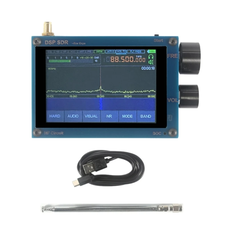 

Upgraded 0.6db Malachite Receiver 3000mAh 50KHz 2000MHz Radio Receiver