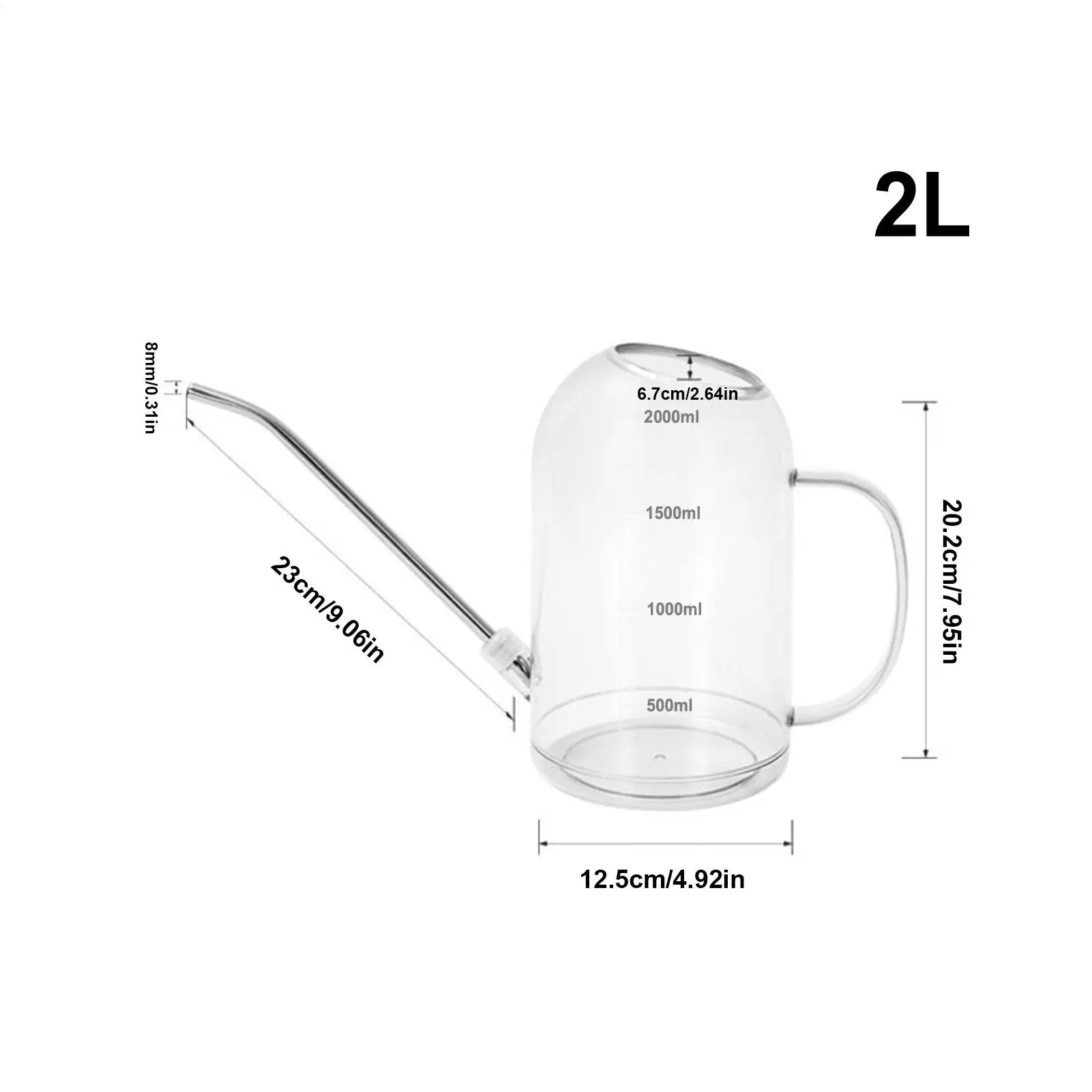 Long Spout Watering Can 2L Plant Watering Can for Precision Pouring Potted Plants Houseplants Garden Patio Balcony Gardening - 6