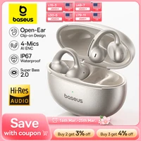 Baseus MC1 Pro Ear Clip Wireless Earphones Bluetooth 6.0 Hi-Res Ultra Open Earbuds earrings 4-Mic ENC Clip on ear buds Headphone