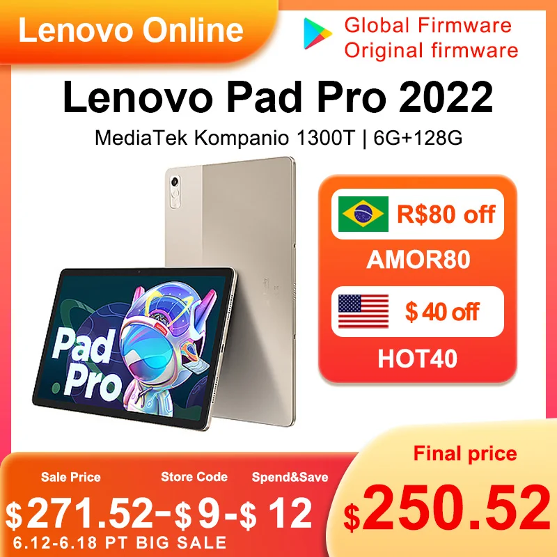  Original Lenovo Tab P11 Pro 2022 Xiaoxin Pad Pro 2022 Kompanio 1300T 6GB 128G 11.2inch OLED Screen 8200mAh Tablet Android 12 