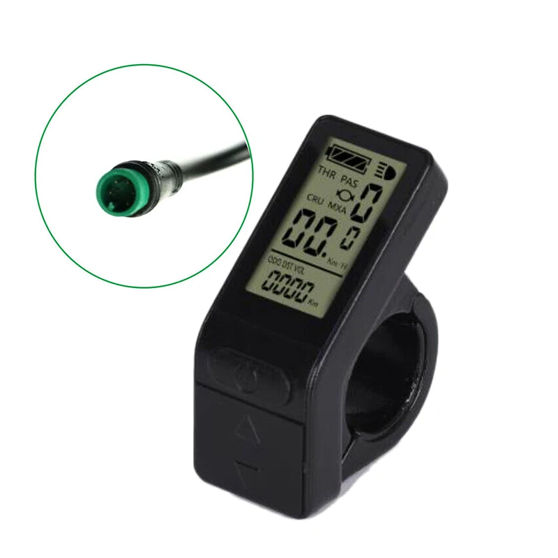 Mini display LCD4 per bicicletta elettrica per bici elettriche da 24/36/48 Volt con funzioni di assistenza alla potenza e visualizzazione dei guasti