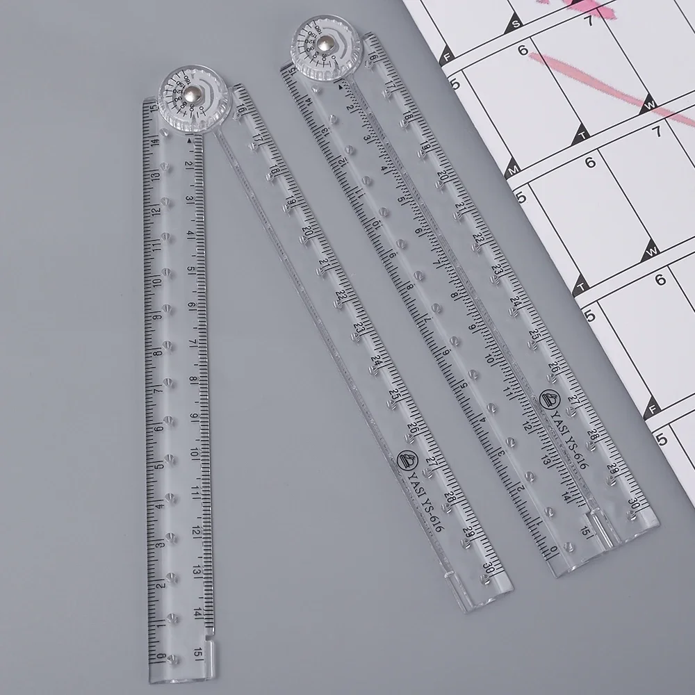 투명 자 아크릴 30cm 접이식 직선 자 드로잉 배선용 창의 도구 학생 어린이 문구 학교 용품