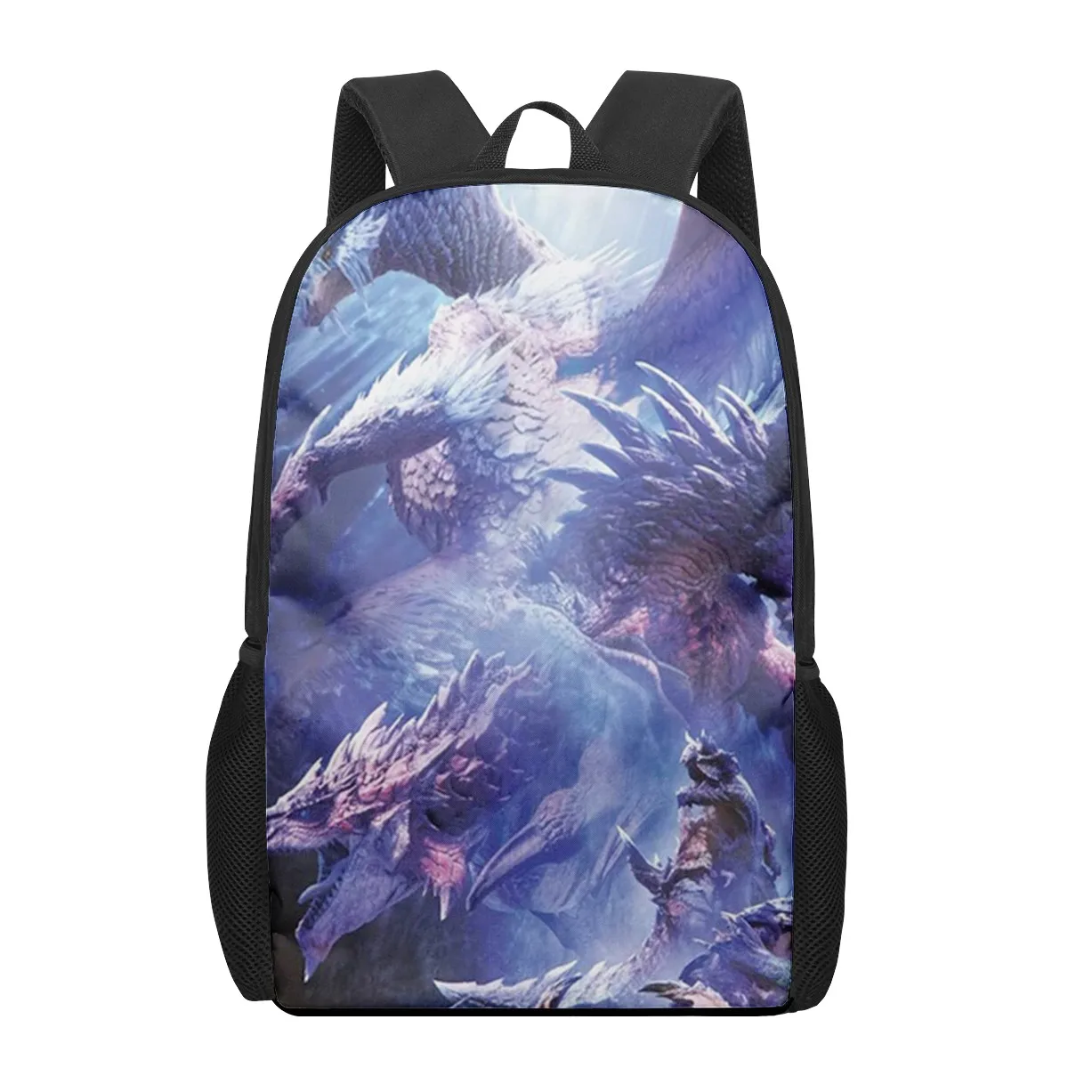 Monster Hunter World: Iceborne 3D Pattern School Bag for Children Girls Boys Casual Book Bags Kids Backpack Boys Girls Schoolbag