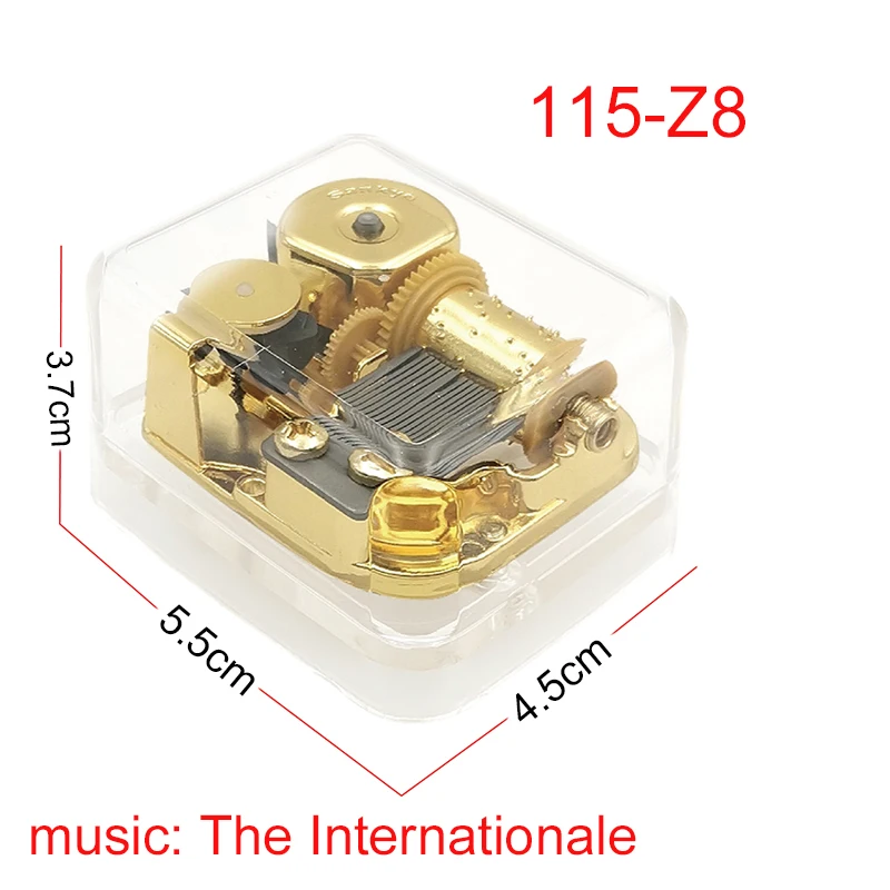 The Internationale Music Box Mechanism Golden Wind Up Delicate Students Kids Friends Grandfather Christmas New Year Gifts
