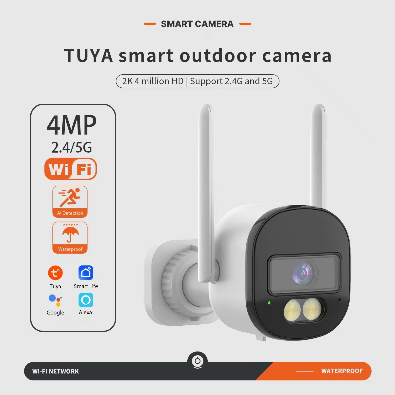 Telecamera Di Sicurezza Wireless 1080P Per Esterni, Con Pannello Solare E Batteria Ricaricabile 5200 MAh. Rilevamento Umano AI, Audio Bidirezionale, Visione Notturna A Colori, IP65. - 5