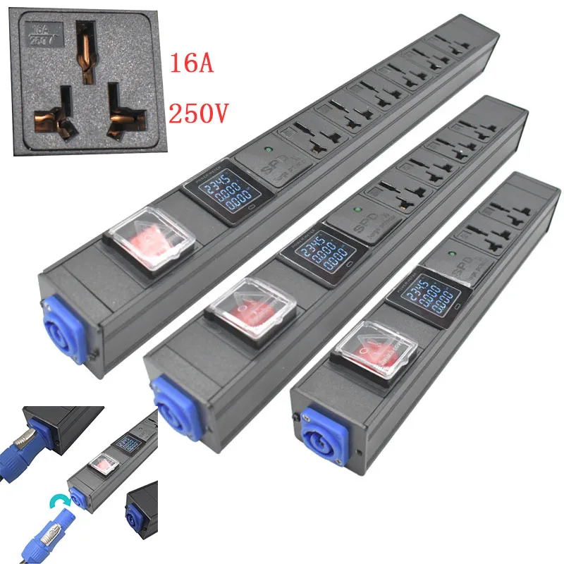 

PDU Power Strips Schuko Powerlink box Power amplifier audio 3P Aviation plug 2-8AC Universal socket US AU EU UK Israel plug