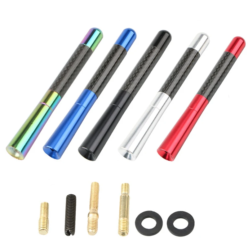 Car Signal Receiver Antenna 1.5x12cm Universal Multi-color Carbon Fiber 7Pcs/set