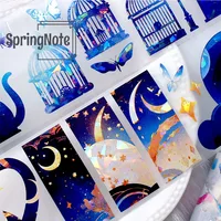 2m/Roll Stars and Moon Zoons Decorative Masking Tape For DIY Stickers Scrapbooking Journal Aesthetic Stationery 1