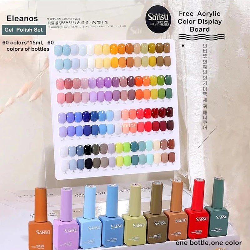 Eleanos 60 Colors Gel Polish Set Sansu Color Gel Kit With Different Bottles  For Nail Art Whole Set Nail Gel Polish Learner Kit|Nail Gel| - AliExpress